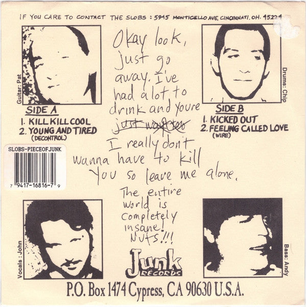 The Slobs : Another Piece Of Junk (7")