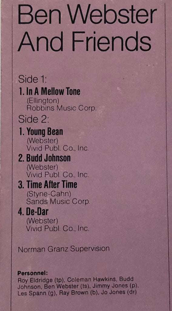 Ben Webster : Ben Webster And Friends (LP, Album, RE)