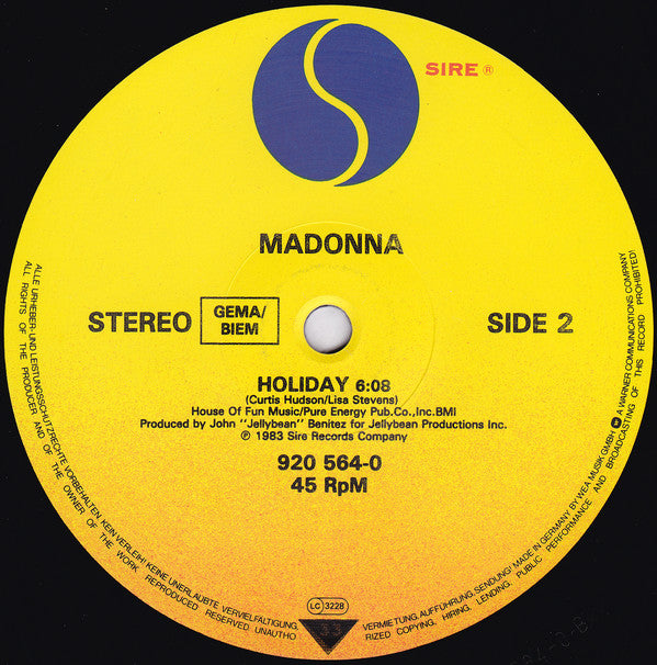 Madonna : True Blue (12", Maxi)