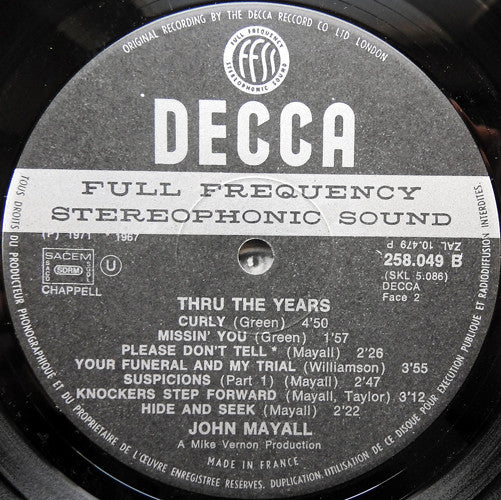 John Mayall : Thru The Years (LP, Comp)