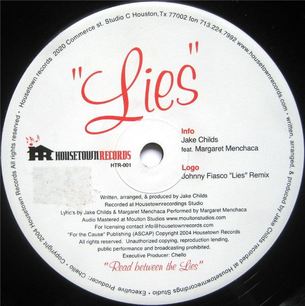 Jake Childs Feat. Margaret Menchaca : Lies (12")