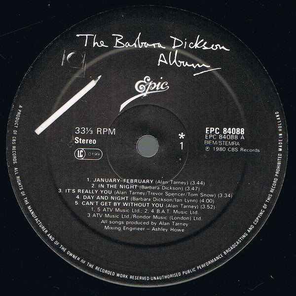 Barbara Dickson : The Barbara Dickson Album (LP, Album)