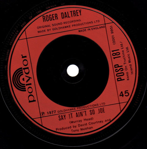 Roger Daltrey : Without Your Love (7", Single)