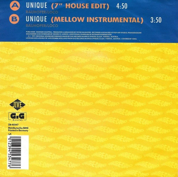 Danube Dance Feat. Kim Cooper : Unique (7", Single)