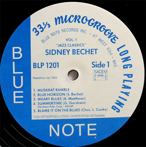 Sidney Bechet : Jazz Classics Volume 1 (LP, RE, RM)