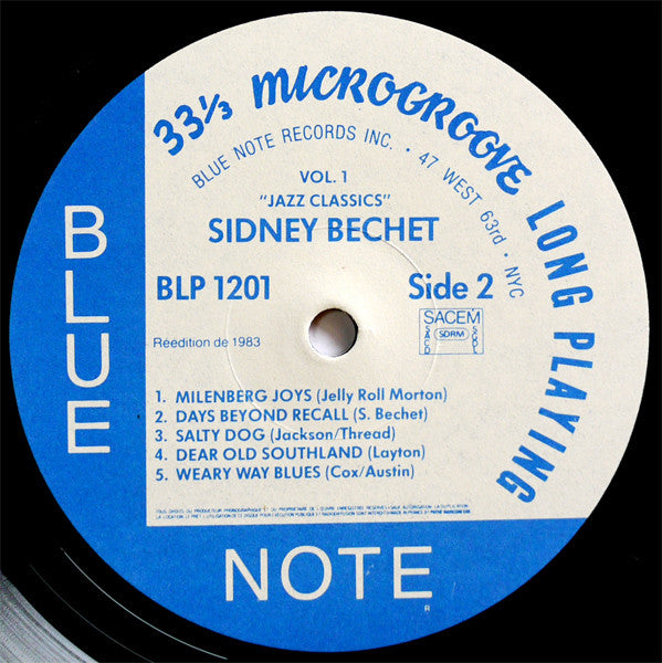 Sidney Bechet : Jazz Classics Volume 1 (LP, RE, RM)