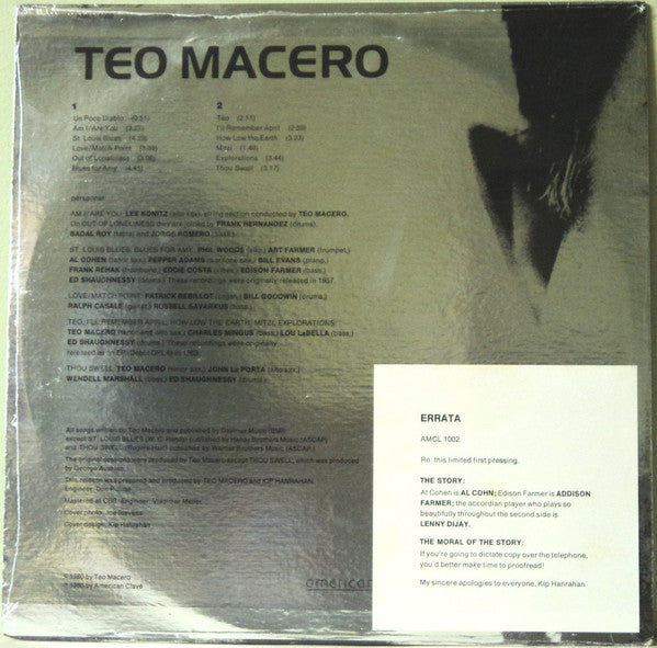 Teo Macero : Teo (LP, Comp)