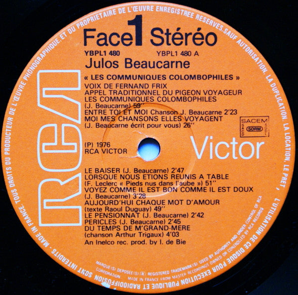 Julos Beaucarne : Les Communiqués Colombophiles (LP, Album, Gat)