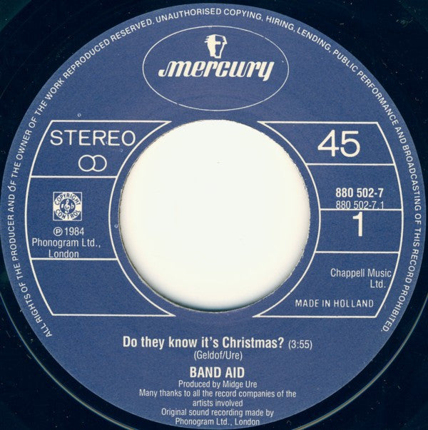 Band Aid : Do They Know It's Christmas? (7", Single)