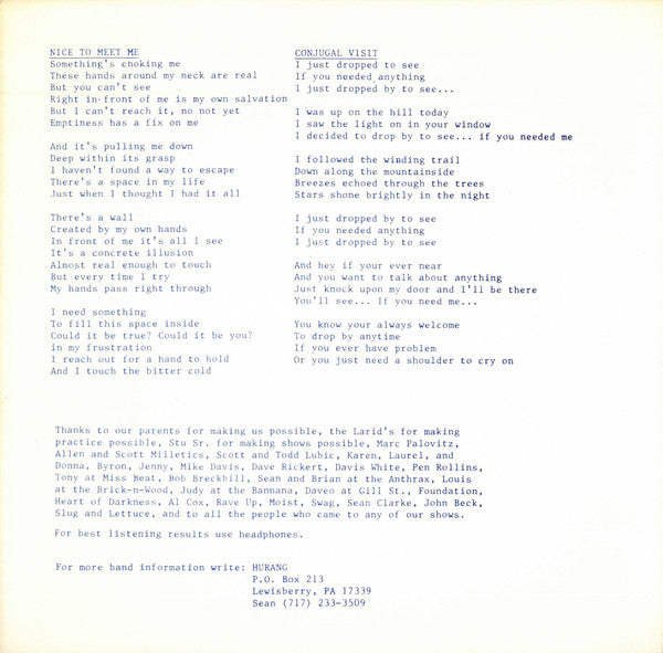 Hurang : Nice To Meet Me (7", Single)