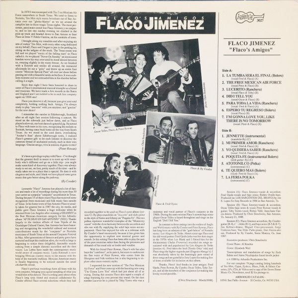 Flaco Jimenez : Flaco's Amigos (LP, Album)