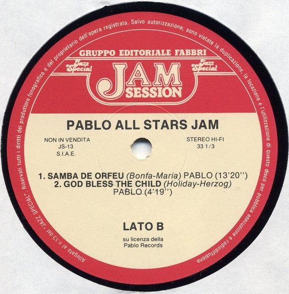 The Pablo All-Stars Jam : Pablo All Stars Jam (LP, RE, RM)