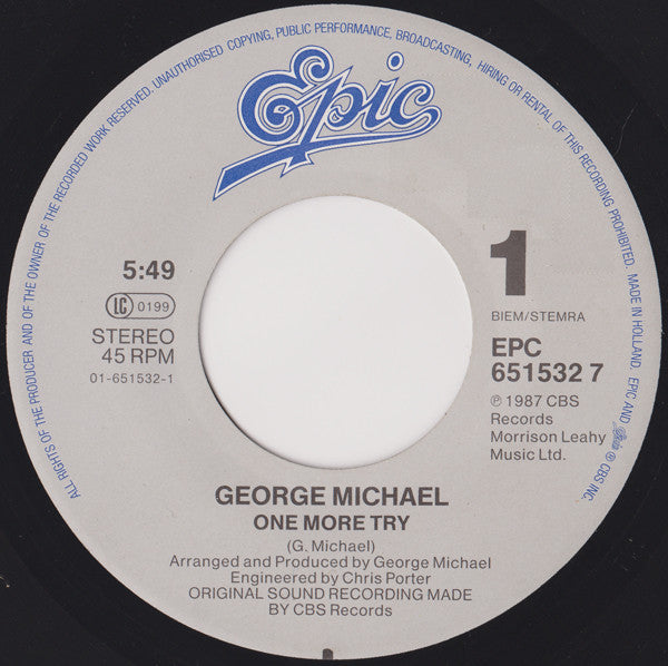 George Michael : One More Try (7", Single)