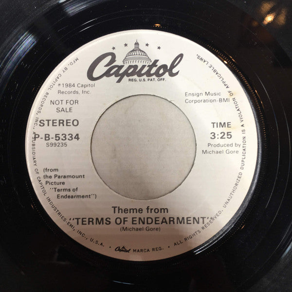 Michael Gore : Theme From Terms Of Endearment (7", Promo)
