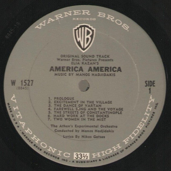 Manos Hadjidakis : America America (Original Sound Track) (LP, Album, Mono)