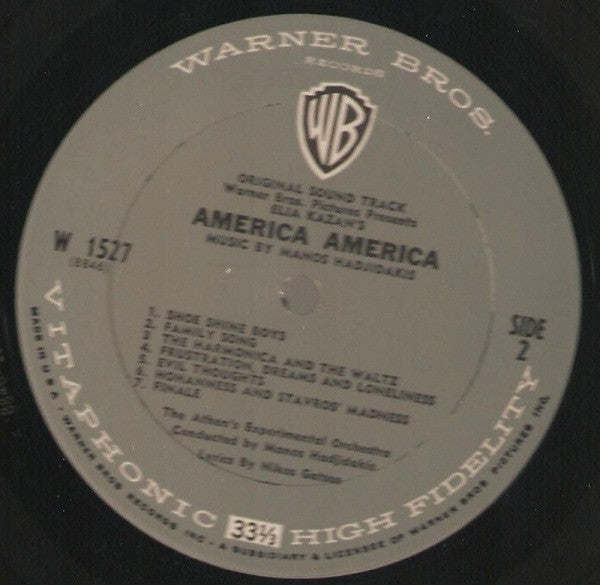 Manos Hadjidakis : America America (Original Sound Track) (LP, Album, Mono)