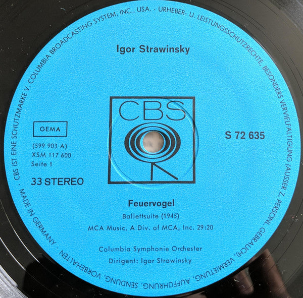 Igor Stravinsky, Columbia Symphony Orchestra : Feuervogel / Petruschka (LP)