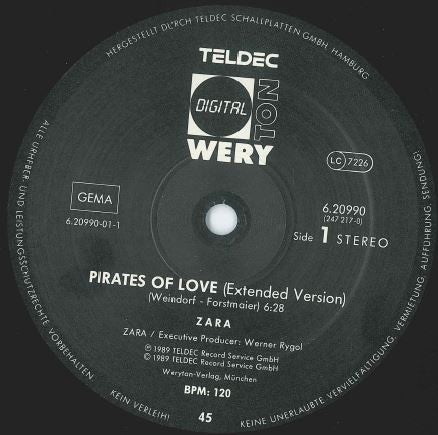 Zara-Thustra : Pirates Of Love (12")