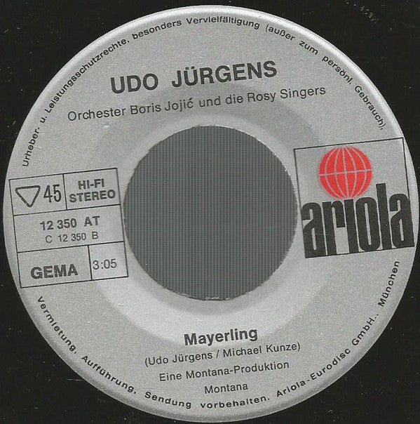 Udo Jürgens : Ich Bin Wieder Da (7", Single)