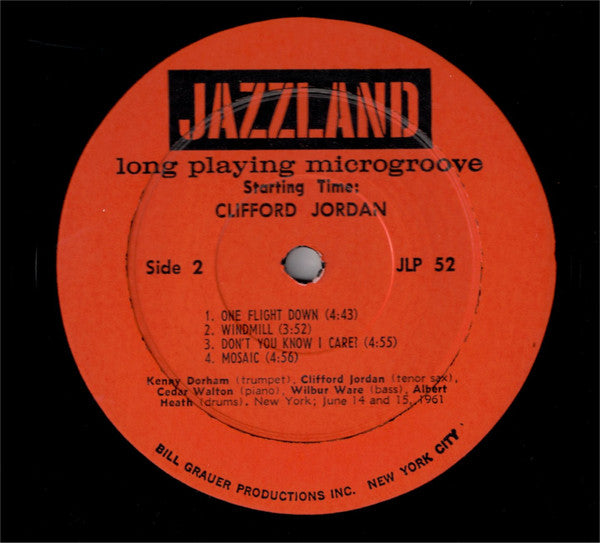Clifford Jordan : Starting Time (LP, Album, Mono)
