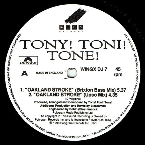 Tony! Toni! Toné! : Oakland Stroke (12", Promo)