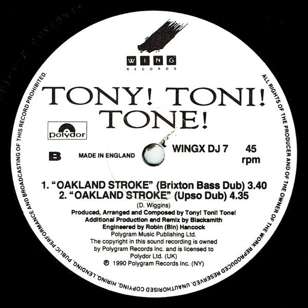 Tony! Toni! Toné! : Oakland Stroke (12", Promo)