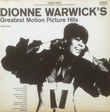 Dionne Warwick : Dionne Warwick's Greatest Motion Picture Hits (LP, Comp)