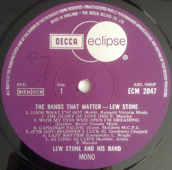 Lew Stone : The Bands That Matter (LP, Comp, Mono)