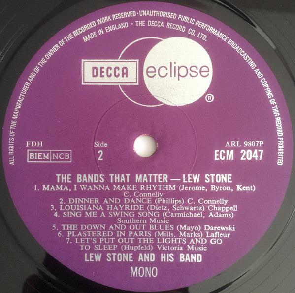 Lew Stone : The Bands That Matter (LP, Comp, Mono)