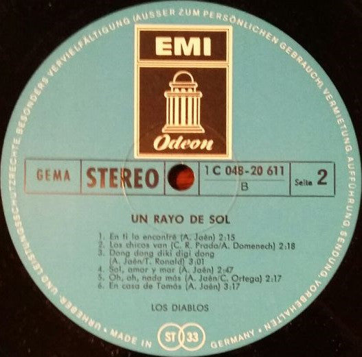 Los Diablos (2) : Un Rayo De Sol (LP, Album)