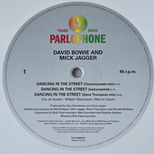 David Bowie And Mick Jagger : Dancing In The Street (12", Single, Ltd, RE, RM, Whi)