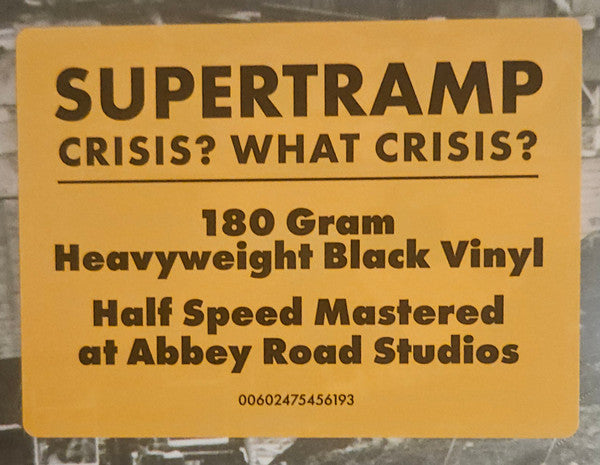 Supertramp : Crisis? What Crisis? (LP, Album, RE, RM, Hal)