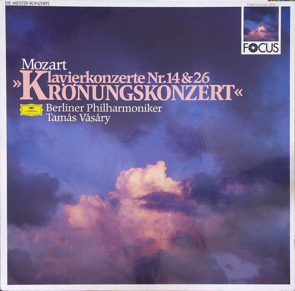 Wolfgang Amadeus Mozart • Berliner Philharmoniker • Tamás Vásáry : Klavierkonzerte Nr. 14 & 26 »Krönungskonzert« (LP, Album, RE)