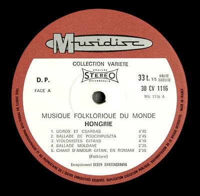 Deben Bhattacharya : Hongrie (LP, RE)