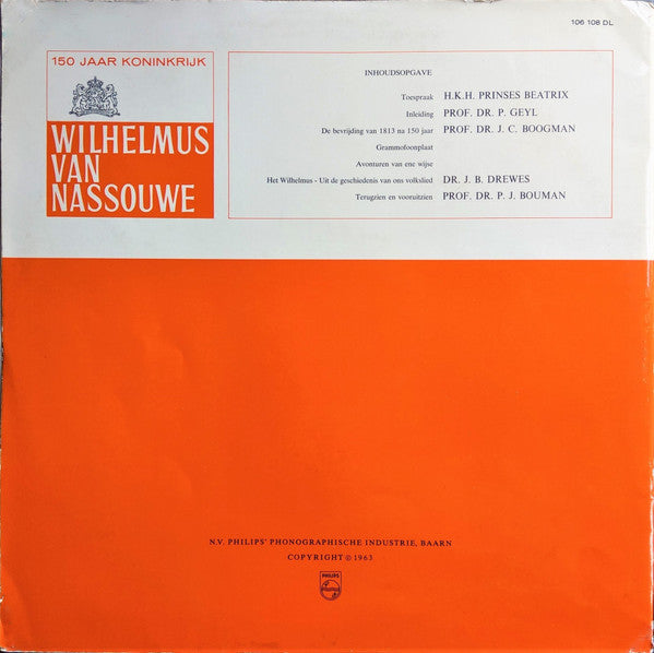 No Artist : 150 Jaar Koninkrijk - Wilhelmus Van Nassouwe (LP, Mono)