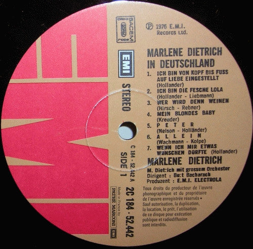 Marlene Dietrich : Marlene Dietrich In Deutschland (2xLP, Comp, Gat)