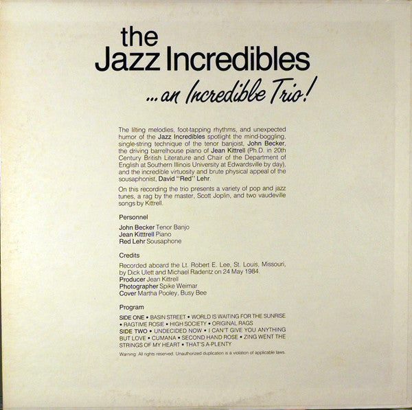 The Jazz Incredibles : .. An Incredible Trio! (LP, Album)