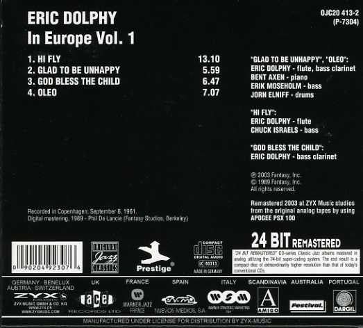 Eric Dolphy : In Europe Vol. 1 (CD, Album, RE, RM, Dig)