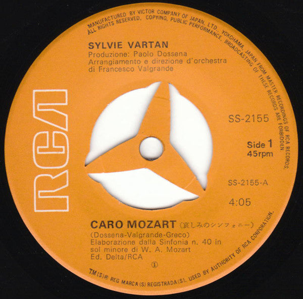 Sylvie Vartan : Caro Mozart (7", Single)