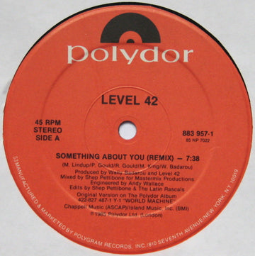 Level 42 : Something About You Remix (12", HRM)