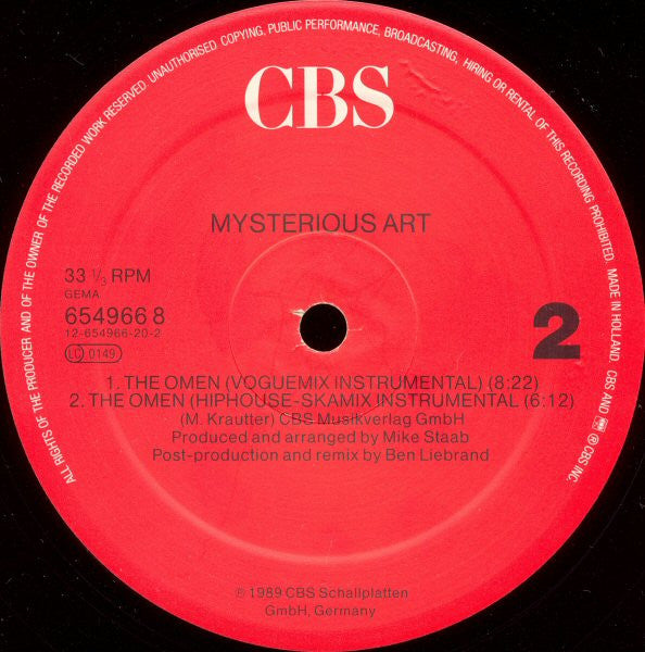 Mysterious Art : The Omen (Vogue Mix) (12", Maxi)