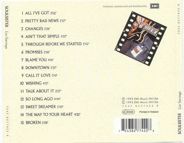 Soulsister : Live Savings (CD, Album)