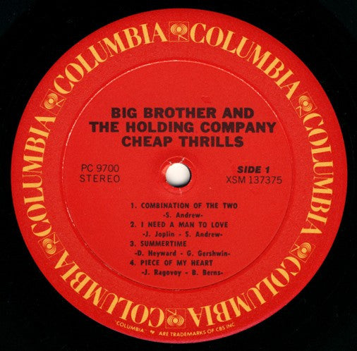 Big Brother & The Holding Company : Cheap Thrills (LP, Album, RE, Car)