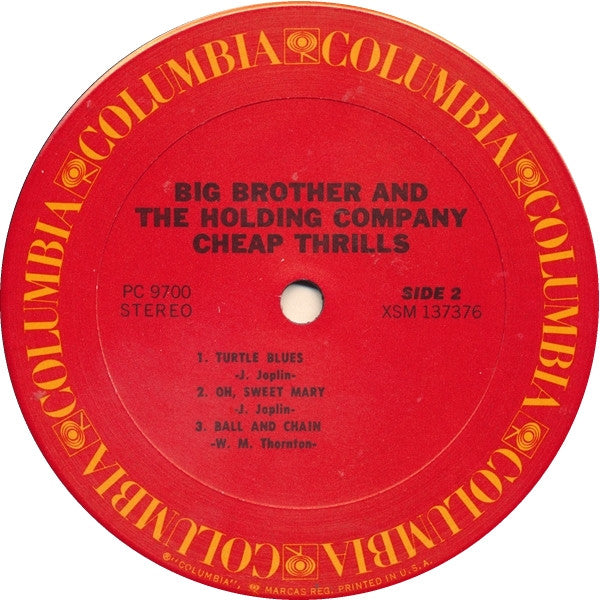 Big Brother & The Holding Company : Cheap Thrills (LP, Album, RE, Car)