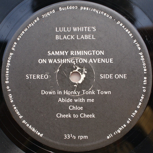 Sammy Rimington : On Washington Avenue (LP, Album)