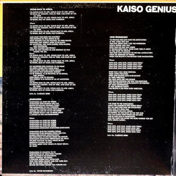 Kaiso Genius : Going Back To Africa (LP, Album)