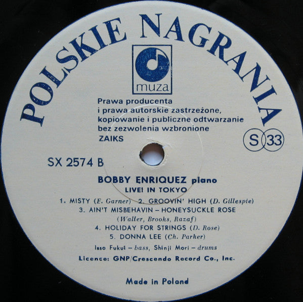 Bobby Enriquez : Live! In Tokyo (LP, Album, RE)