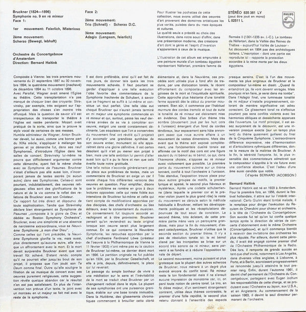 Bernard Haitink, Anton Bruckner, Concertgebouworkest : Sinfonie Nr. 9 D-Moll (LP, Album)