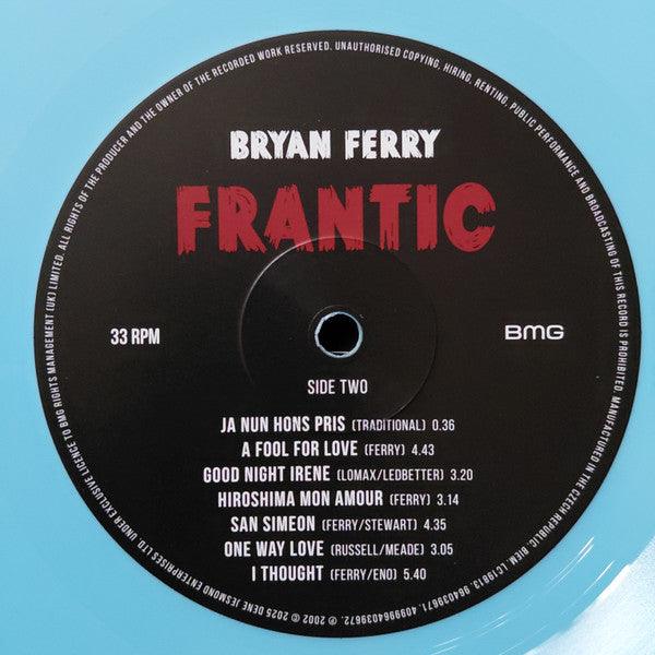 Bryan Ferry : Frantic (LP, Album, Ltd, RE, Blu)