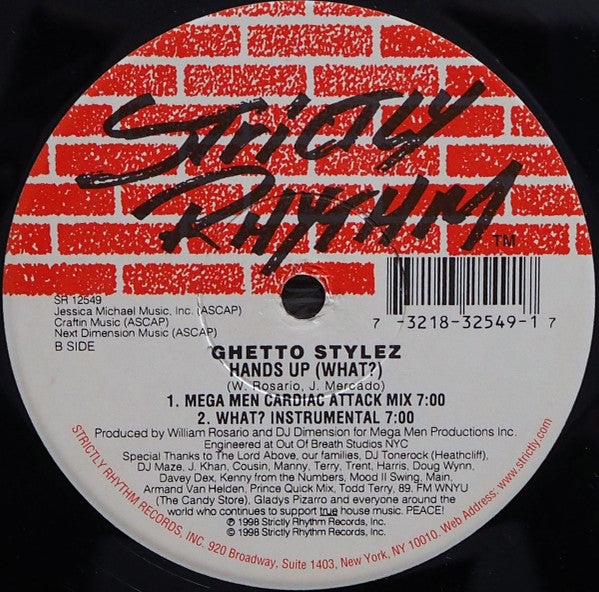 Ghetto Stylez : Hands Up (What?) (12")